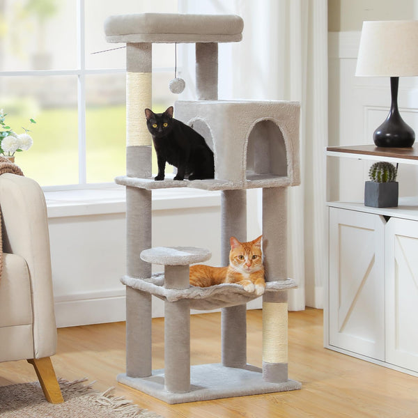 MUTTROS Mushroom Cat Tree Tower with Removable Scratcher, Large Hammock, Condo, Perch, 3 Sisal Posts – Multi-Level Cat Tree for Indoor Cats, Cute Cat Tower for Small Space Homes11