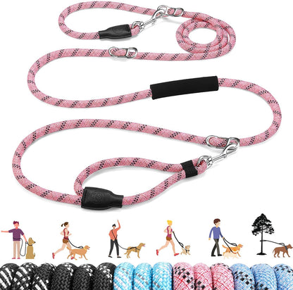 Lukovee Hands Free Dog Leash, 10FT Adjustable Training Lead 1/2 Inch Nylon Heavy Duty Lead No Pull for Large Medium Dogs, Tangle Free Reflective Waist-Leash for Walking Running, Black13