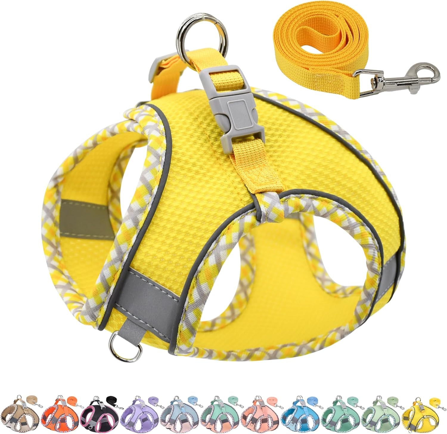 aiitle-tiny-dog-harness-lightweight-mesh-step-in-vest-for-puppy-reflective-escape-proof-design-with-high-stick-magic-tape-indoor-outdoor-use-for-chihuahua-maltese-shih-tzubrown-beige-xxxs