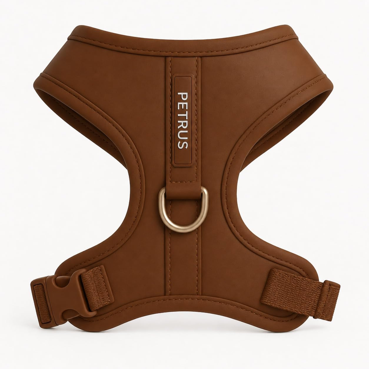 premium-no-pull-dog-harness-soft-neoprene-breathable-mesh-vest-with-front-back-clip-d-rings-adjustable-lightweight-walking-harness-for-puppies-small-medium-dogs-bronze-brown-gold-m