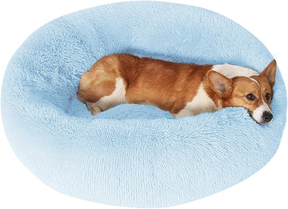 JOLLYVOGUE Small Dog Bed, Calming Soft Anti-Anxiety Donut Cat Bed, Washable round Fluffy Cushion for Small and Medium Pets (20")31