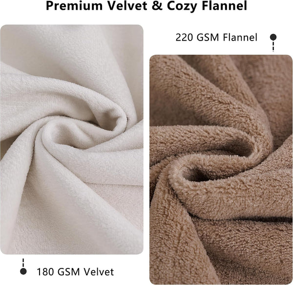 Waterproof Blanket for Dogs - Reversible Furniture Protector | TPU Leak-Proof Liner, Soft Velvet & Flannel Pet Throw, Machine Washable, for Couch and Bed, 52" X 82", Beige/Khaki3