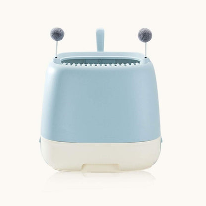 Dog Potty Training Toilet ﻿ Creative Cat Litter Box Fully Enclosed Drawer Top Entry Toilet Supplies Oversized Deodorant Pan (Blue)(Pink)11
