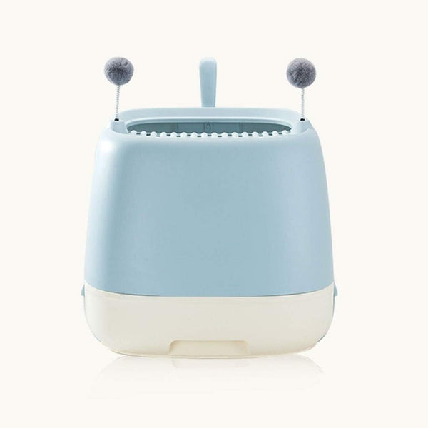 Dog Potty Training Toilet ﻿ Creative Cat Litter Box Fully Enclosed Drawer Top Entry Toilet Supplies Oversized Deodorant Pan (Blue)(Pink)11