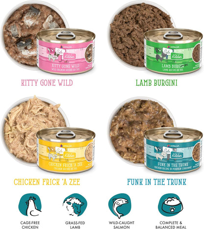 Weruva Cats in the Kitchen, Kitchen Cuties Variety Pack, Wet Cat Food, 3.2Oz Can (Pack of 12)4