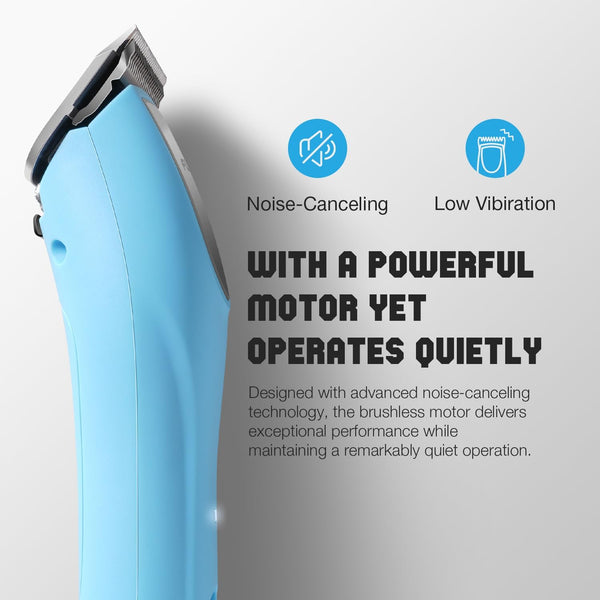 Professional Dog Clippers for Grooming Thick Curly Matted Coats | Detachable A5 Blade & Metal Guide Combs Kit for Horse Animal Breeds Low Noise Cordless Pet Hair Trimmer with 2 Speed Bluewave4