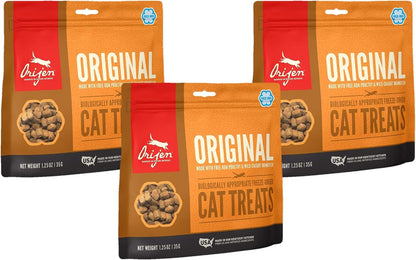 ORIJEN 3 Pack of Original Cat Treats, 1.25 Ounces Each, Freeze-Dried, Grain-Free, Made in the USA1