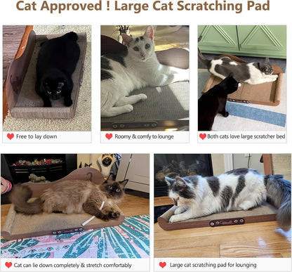 NATUYA Cat Scratcher Cardboard Lounge Bed, 24 Inch Large Cats Scratching Board Couch, Durable Cat Scartch Pad for Indoor Cats4