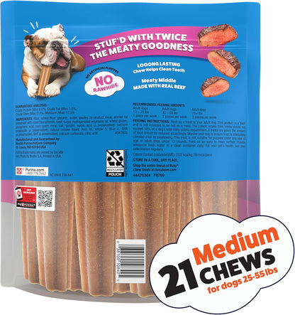 Purina Busy Stuf'D Medium Long-Lasting Dog Chews, Real Beef, 21 Ct Pouch | Medium Chews for Dogs 25-55 Lbs Made with Real Beef; Long Lasting, Non-Rawhide Treats with Double the Meaty Middle7