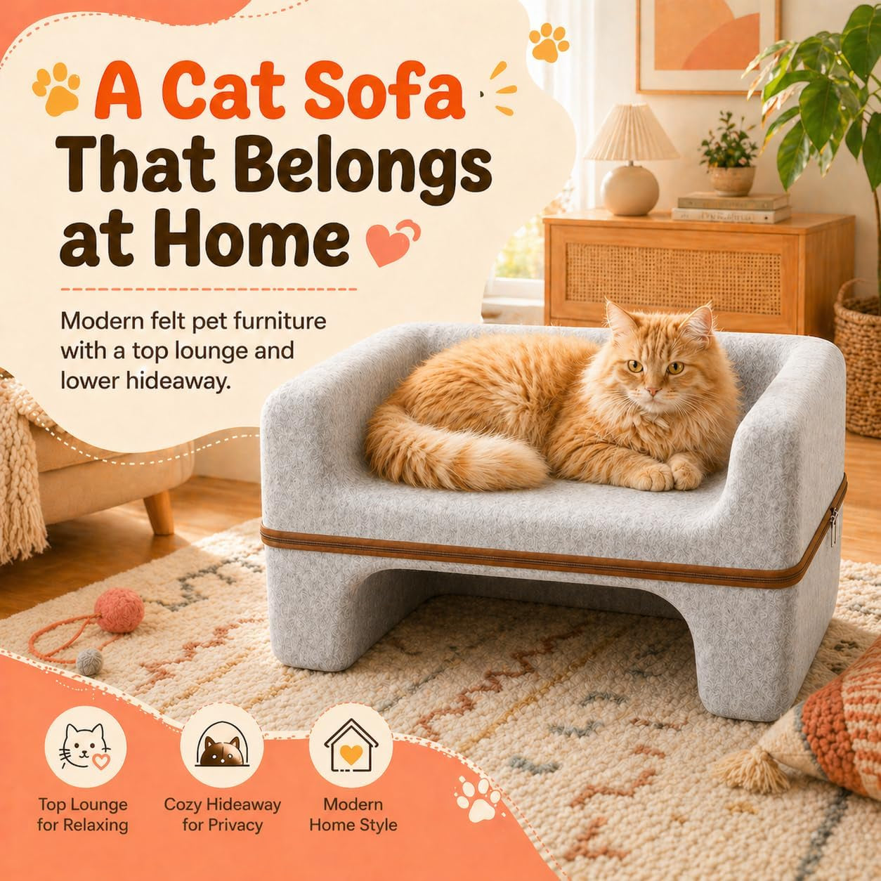 large-cat-bed-for-indoor-cats-2-tier-cat-cave-bed-with-top-lounge-lower-hideaway-washable-pet-felt-cat-sofa-for-living-room-bedroom-apartment-scratch-friendly-cat-furniture-light-gray