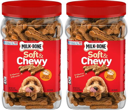 Milk-Bone Soft & Chewy Dog Treats, Made with Real Beef & Filet Mignon, 25 Ounce Canister17