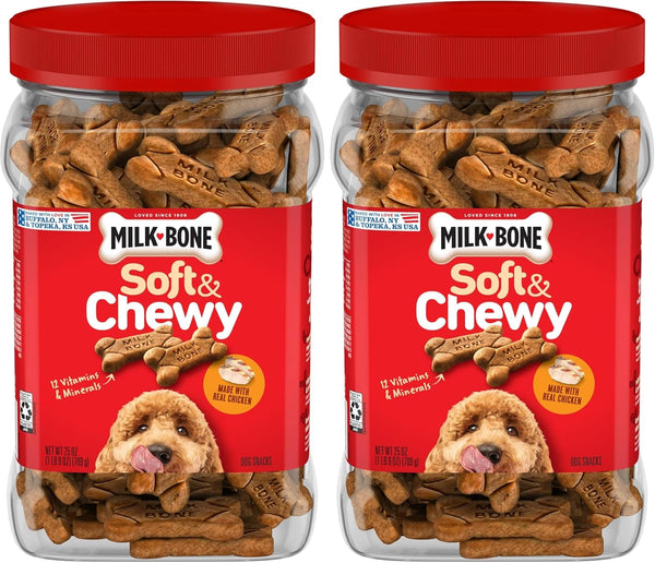 Milk-Bone Soft & Chewy Dog Treats, Made with Real Beef & Filet Mignon, 25 Ounce Canister17