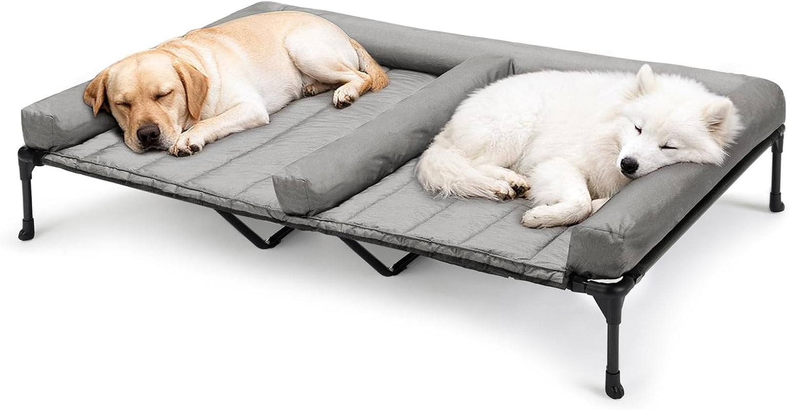 veehoo-elevated-dog-bed-for-2-dogs-cooling-raised-dog-bed-with-bolster-mat-outdoor-double-dog-bed-with-removable-waterproof-cushion-breathable-mesh-non-slip-feet-for-outdoor-indoor-49-brown
