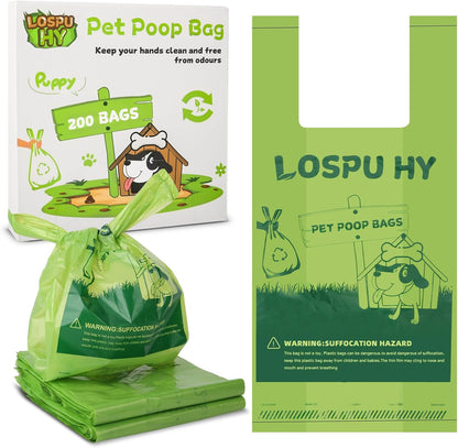 Poop Bags for Dogs, 200 Count Dog Poop Bags with Handles, Extra Thick Strong Leak Proof Doggie Waste Bag for Waste Refuse Cleanup, Outdoor Puppy Walking and Cats Litter1