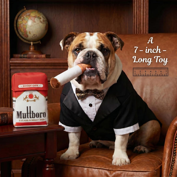 Nestpark Muttboro Doggy Cigs Funny Dog Toys - Parody Plush Squeaky Crinkle Interactive Dog Toy - Hide and Seek Treat Hiding Burrow Puzzle Toy for Stimulating Enrichment Activity3