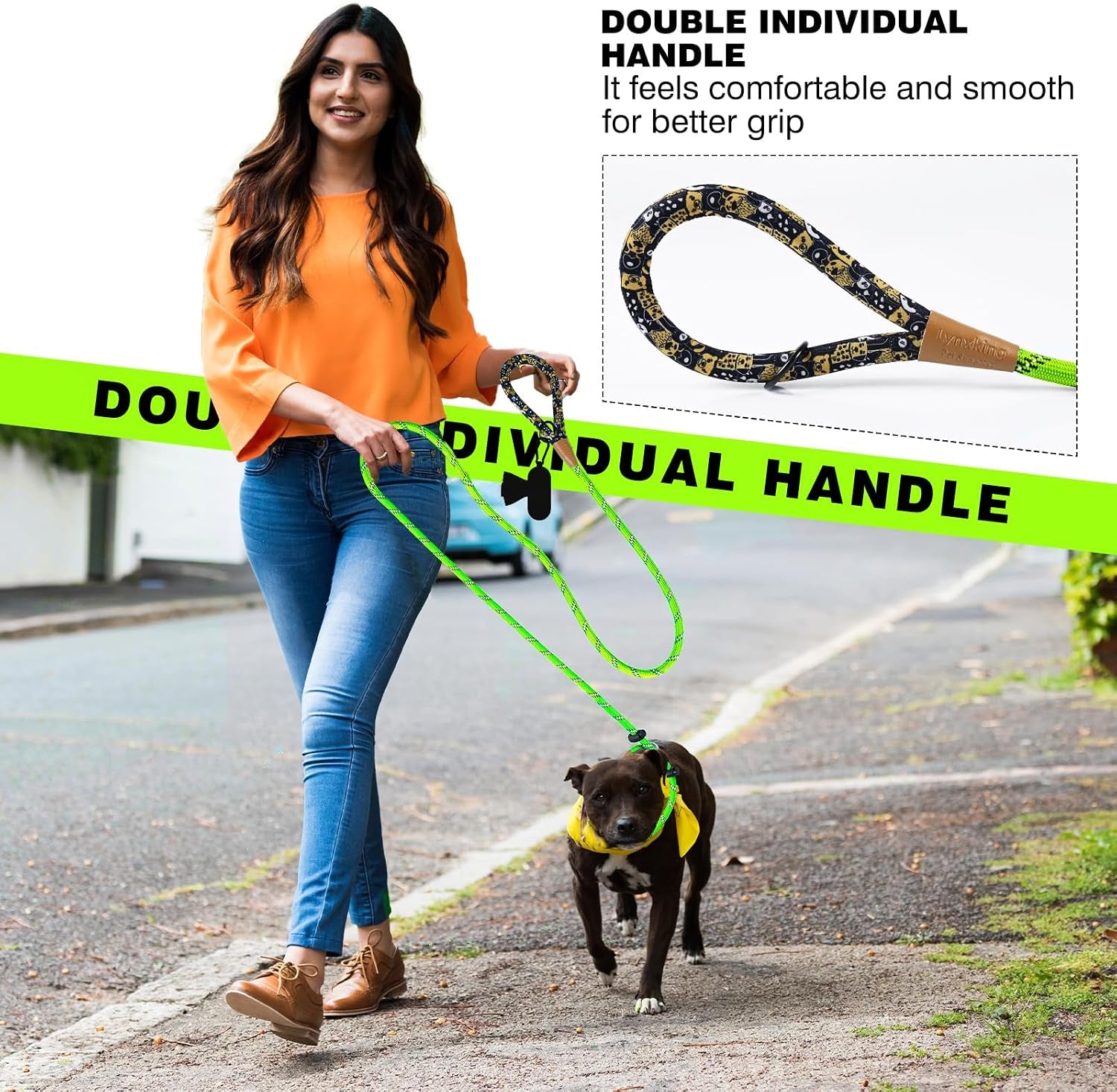 lynxking-slip-lead-dog-leash-reflective-heavy-duty-comfortable-strong-rope-for-large-medium-small-dogs-no-pull-pet-training-light-green-large-1-2in-x-6ft-slip-lead