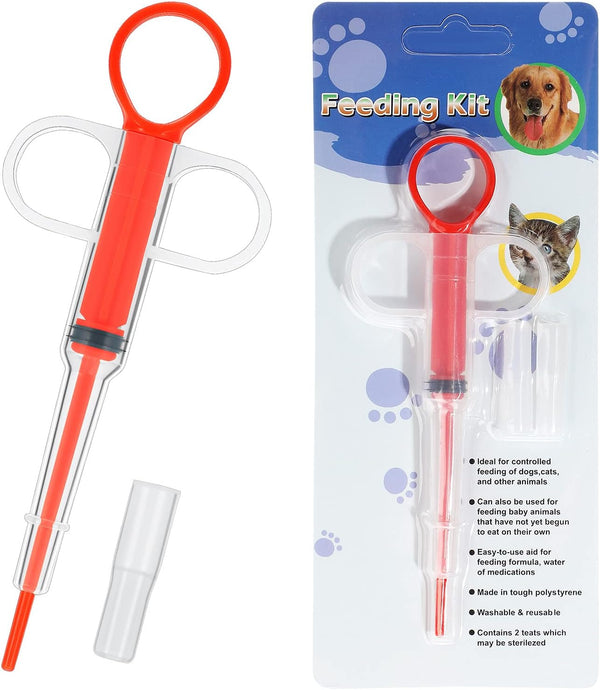 2 Pcs Pet Pill Plunger Popper for Small Cats Dogs,Red7