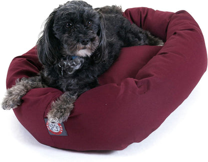 Majestic Pet 40 Inch Bagel Calming Dog Bed Washable – Cozy Soft round Dog Bed with Spine Support for Dogs to Rest Their Head - Fluffy Donut Dog Bed 40X29X9 (Inch) - round Pet Bed Large – Blue35