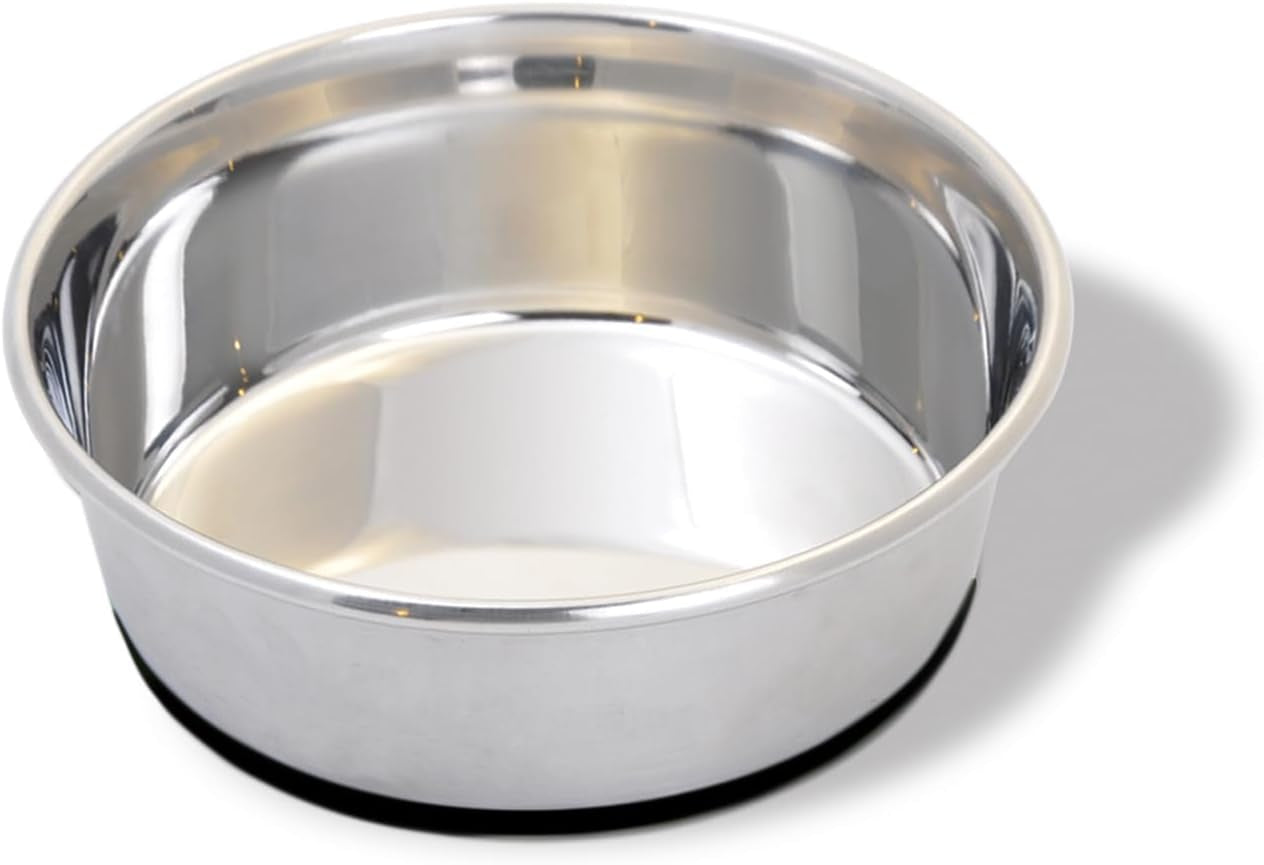 van-ness-pets-medium-lightweight-stainless-steel-dog-bowl-32-oz-food-and-water-dish-natural