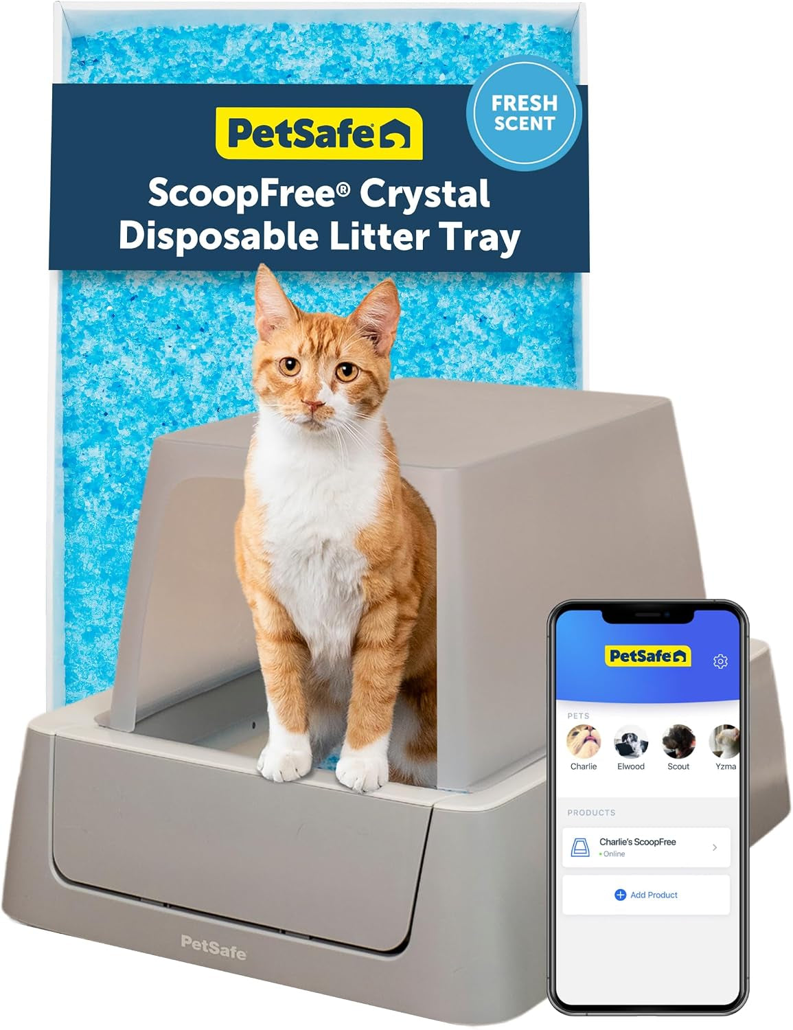 petsafe-scoopfree-crystal-pro-legacy-self-cleaning-litter-box-uncovered-hands-free-automatic-cleaning-advanced-odor-control-health-counter-display-includes-1-disposable-crystal-litter-tray