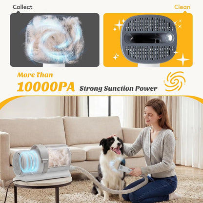 NEWBULIG Pet Grooming Vacuum Kit for Cats and Dogs, 2.5L Dust Cup, White | 3 Suction Modes and 5 Groomer Tools, Dog Clippers with Cordless Low Noise for Cats, Dogs Other Animals Hair Trimmer6