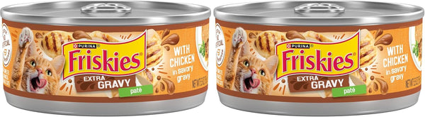 Purina Friskies Gravy Pate, Wet Cat Food Extra Gravy Pate with Chicken in Savory - (Pack of 24) 5.5 Oz. Cans11