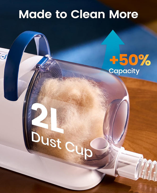 Oneisall Dog Grooming Vacuum - 15000Pa Suction, Captures 99% Pet Hair to Reduce Shedding, Dog Grooming Clippers & Quiet Brush (≤59Db) with 4 Accessories, 2L Dust Canister for Home Cleaning8
