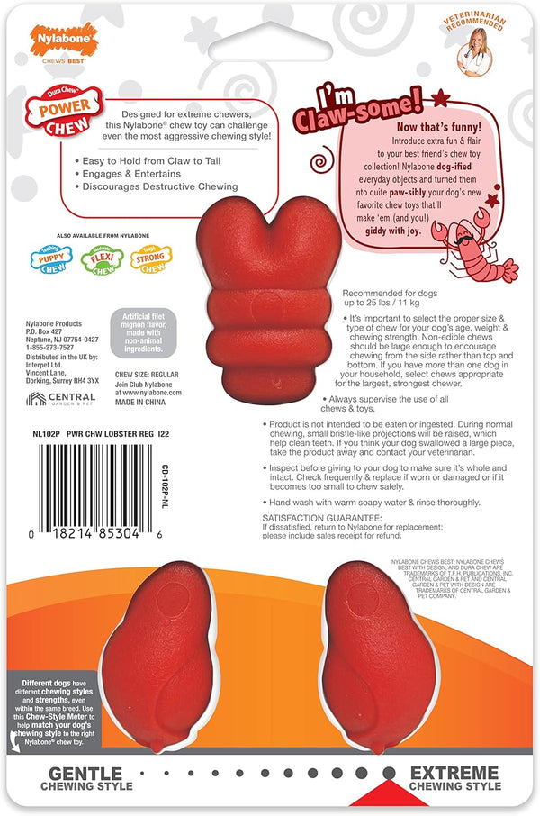 Nylabone Power Chew Lobster Dog Chew Toy, Filet Mignon Flavor, Small | Durable Dog Toys for Aggressive Chewers, Long Lasting, Discourages Destructive Chewing, for Dogs up to 25 Lbs12