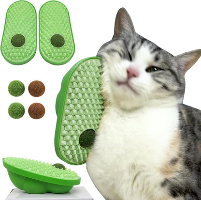 Miwoowim 2 Pcs Catnip Toys Balls That Stick on Wall,Cat Toy Ball, Catnip Wall Balls for Cats Lick,Cat Face Scratchers, Cat Self Groomer for Indoor Cats, Corner Brush7