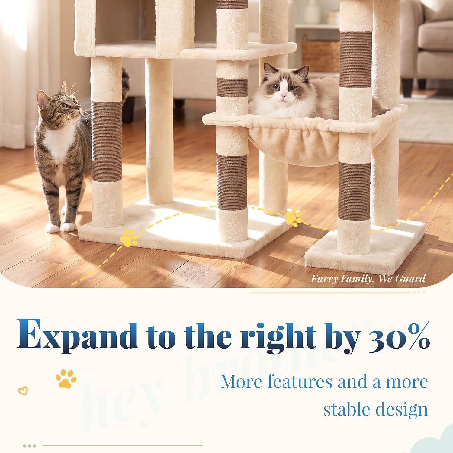 hey-brother-cat-tree-tower-wide-base-5-platforms-for-multi-cats-mpj074mj-72-8-inches-tall-furniture-5-plush-beds-large-condo-big-hammocks-sisal-scratching-posts-for-indoor-adult-cat-beige-brown