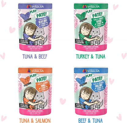 Weruva B.F.F. Play - Best Feline Friend Paté Lovers, Aw Yeah!, Paté Partay! Variety Pack, 3Oz Pouch (Pack of 12)5