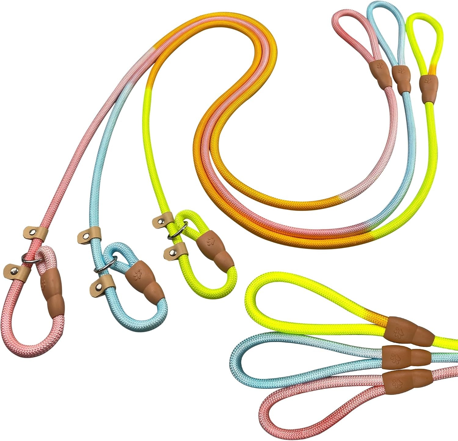fovrlzse-upgraded-dog-slip-lead-3-pack-adjustable-nylon-lead-for-dogs-red-black-blue-training-aid-eco-friendly-cotton-lining-integrated-plastic-buckle
