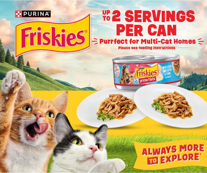 Purina Friskies Wet Cat Food Variety Pack, Tasty Treasures Prime Filets (With Ocean Fish and Tuna, with Chicken and with Turkey) - 5.5 Ounce (Pack of 12)11