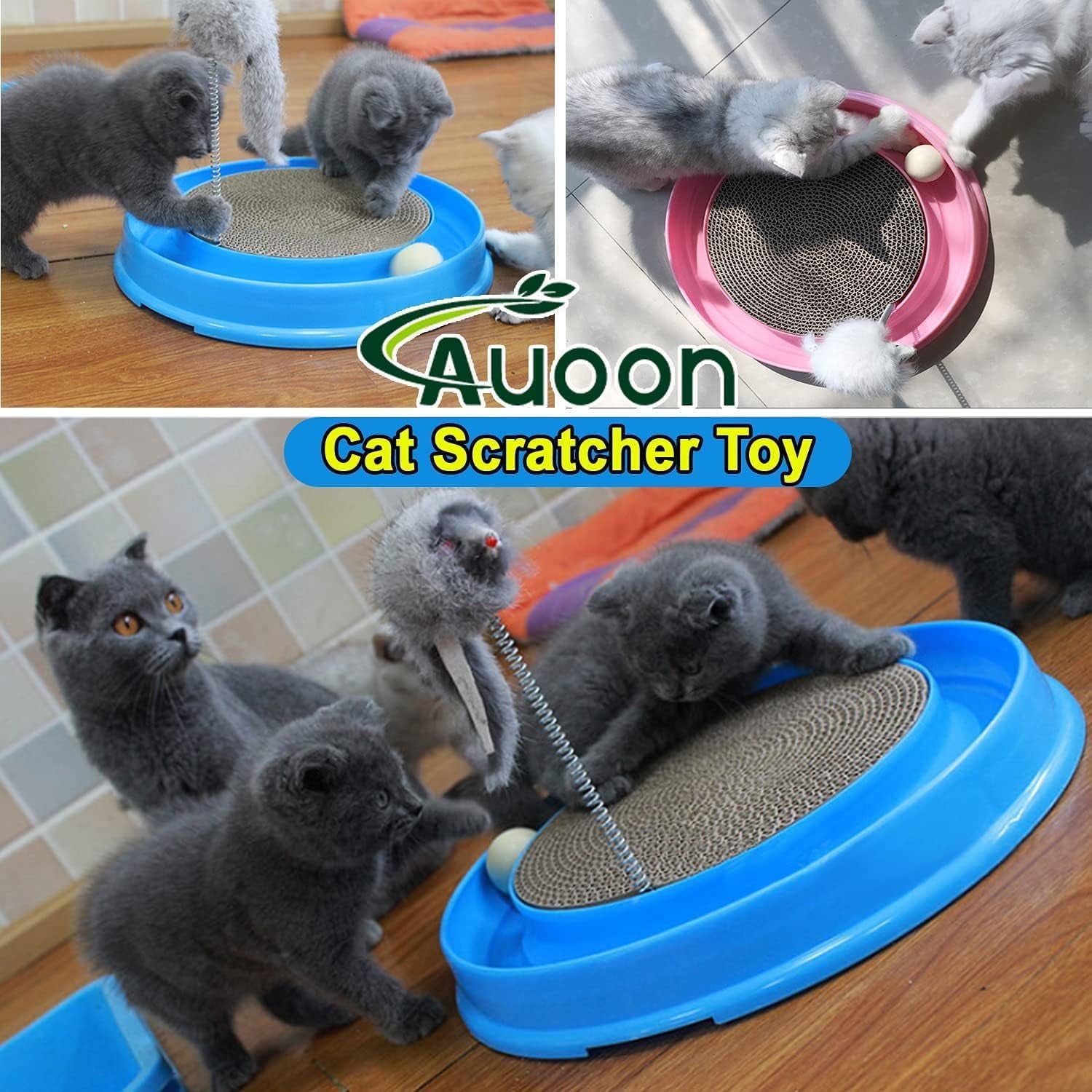 auoon-cat-scratcher-toy-with-ball-track-for-indoor-cats-and-kittens-gray-3-in-1-interactive-cat-toy-cat-scratch-pad-with-cat-ball-toy-and-cat-mouse-toy-for-chasing-exercise-protect-furniture