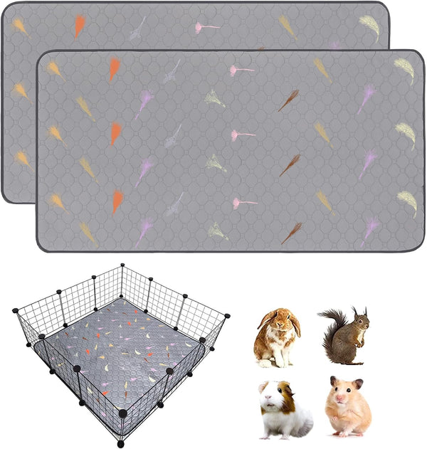 2Pcs Guinea Pig Cage Liners,Guinea Pig Fleece Cage Liners24''X48'' Super Absorbent Washable Pee Pads Reusable for Rabbit Hamster Chinchilla16