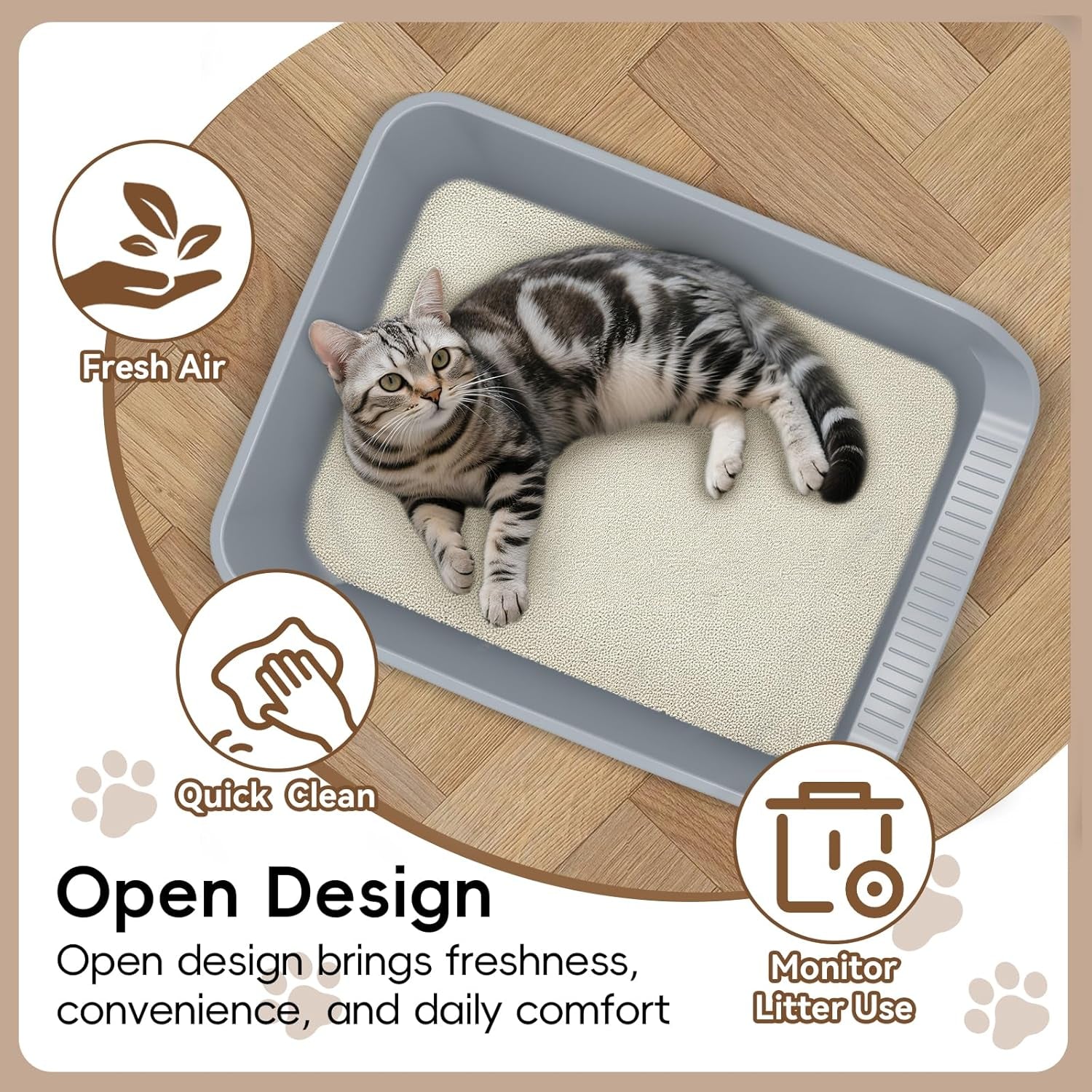 large-cat-litter-box-with-high-sides-durable-open-top-cat-litter-pan-for-kitty-plastic-indoor-big-cat-box-with-high-wall-senior-cat-toilet-with-low-entry-easy-to-clean-anti-splashinggrey