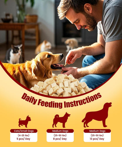 Freeze Dried Chicken Dog Treats Cat Treats, Single Ingredient Raw Chicken Pettreats, Training Treats, Food Meal Topper, Rawhide Free Freeze Dried Chicken High Protein, 5.6Oz4