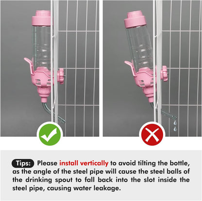 Vannon Dog Crate Water Bottle, 34Oz Top-Fill Pet Water Dispenser, Pink | Kennel Water Bottle Helps Keep Pets Hydrated Longer with Fewer Refills and Easy Daily Care.2