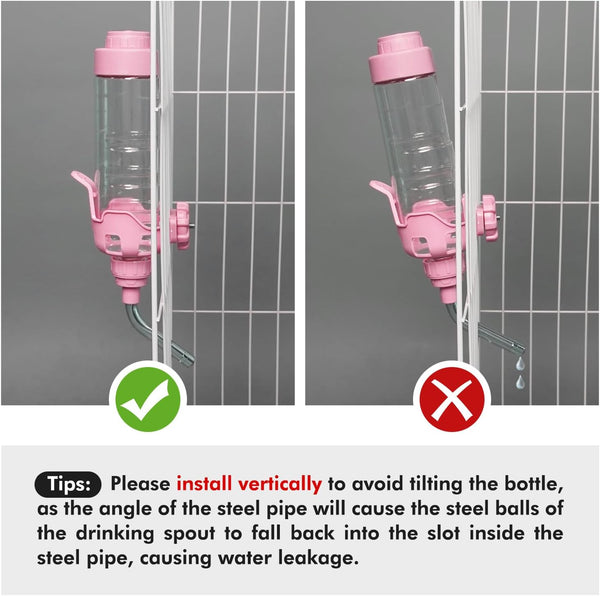 Vannon Dog Crate Water Bottle, 34Oz Top-Fill Pet Water Dispenser, Pink | Kennel Water Bottle Helps Keep Pets Hydrated Longer with Fewer Refills and Easy Daily Care.2