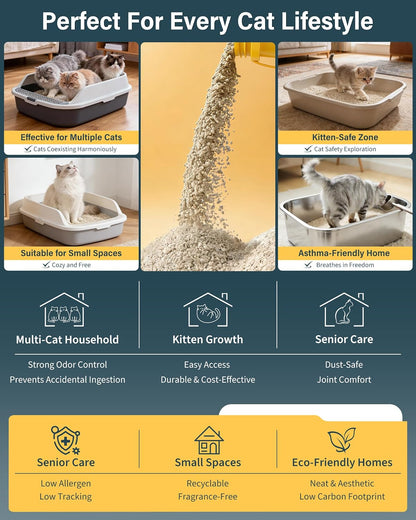 99% Dust Free Clumping Cat Litter, Natural Attapulgite Clay, Unscented Odor Control, Lightweight, Low Tracking, for Housebreaking Multi Cat Kitty, Kittens & Robot Litter Machines 13.2 Lb10