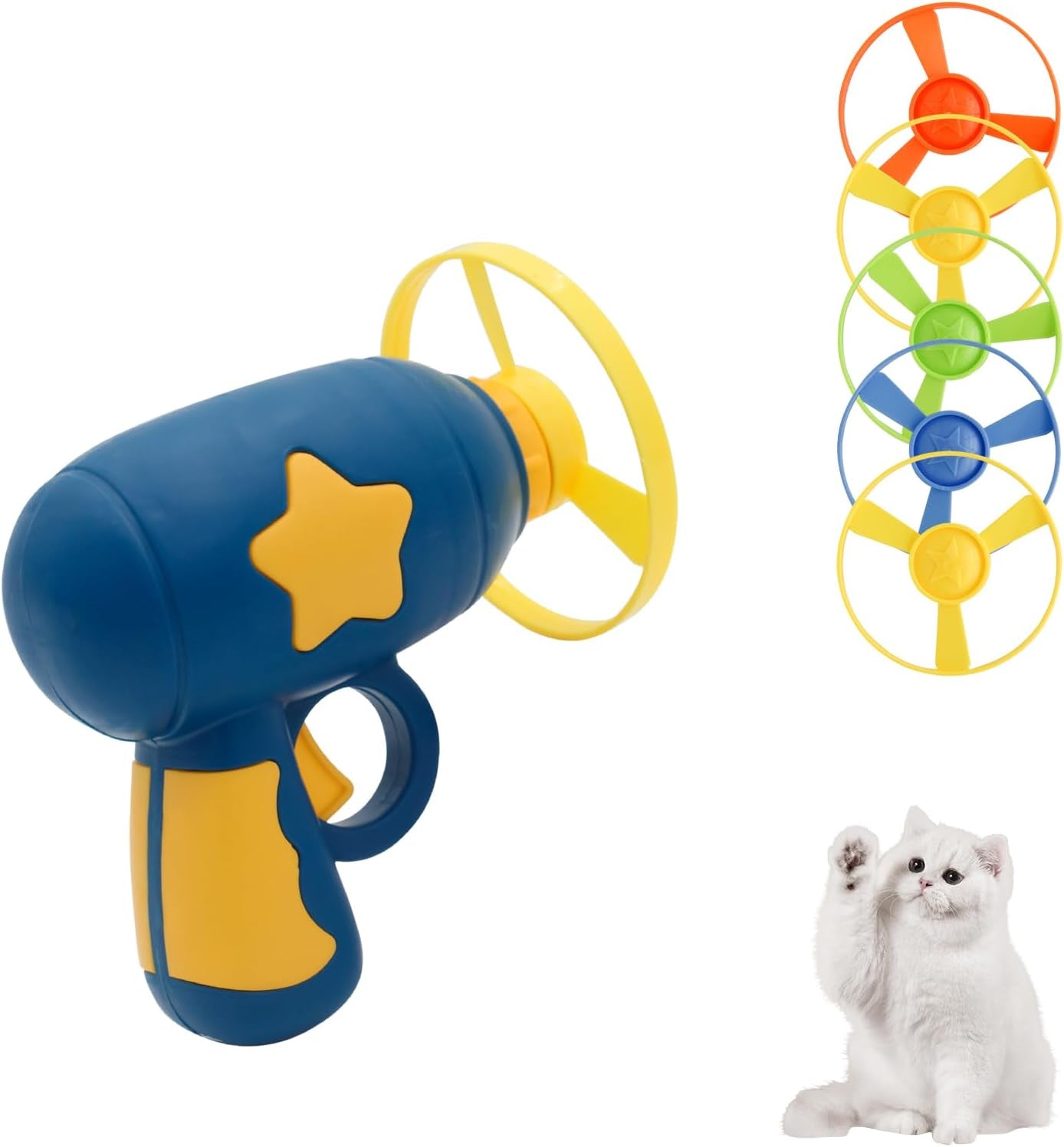 andiker-cat-fetch-toy-interactive-kitten-flying-disc-launcher-toy-with-5-colorful-flying-propellers-for-cat-enrichment-flying-saucer-toy-for-cats-for-training-and-chasing-blue