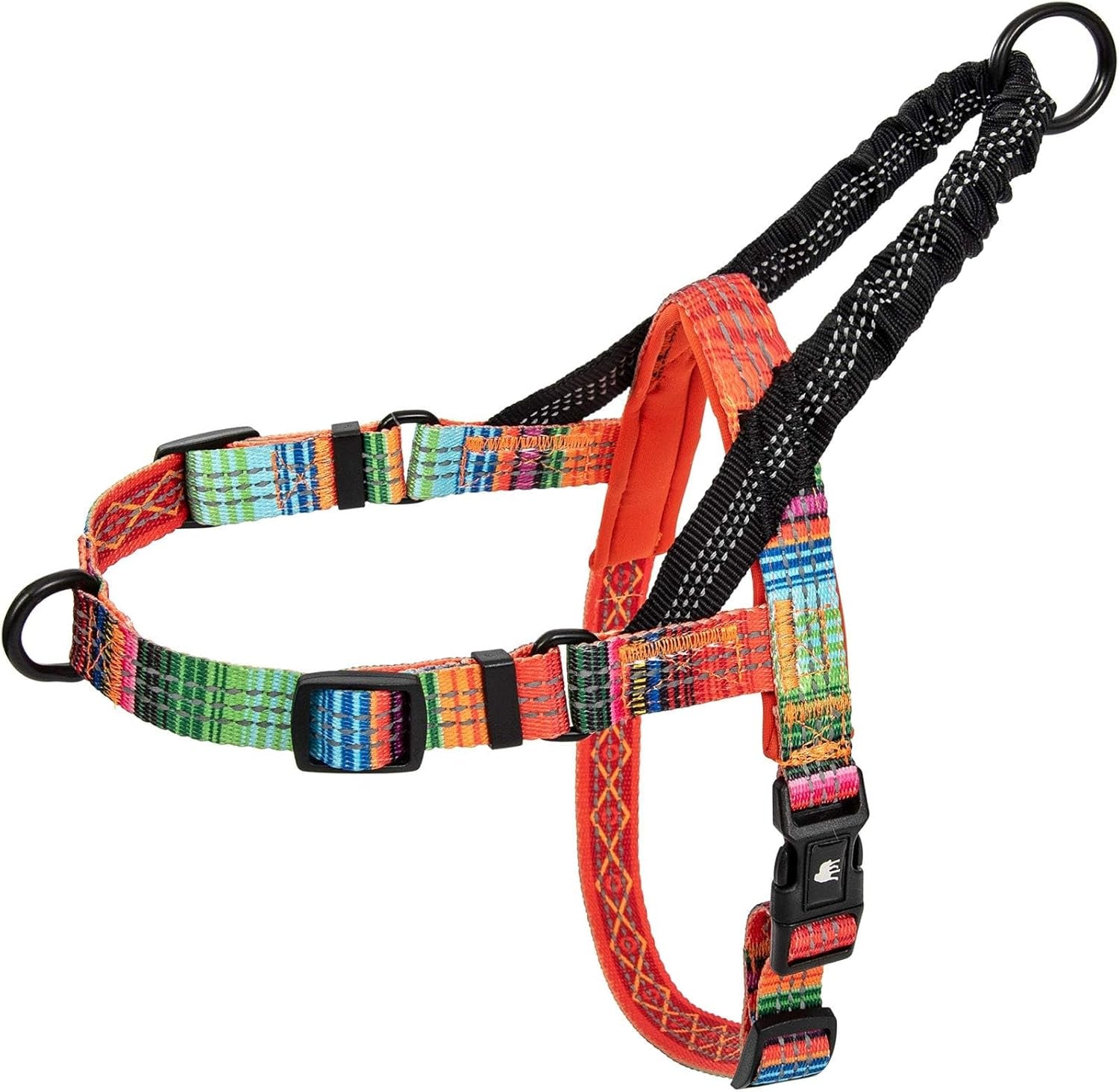 leash-boss-no-pull-dog-harness-easy-walk-for-small-medium-and-large-pets-reflective-with-rear-and-front-clip-attachment-blanket-pattern-medium