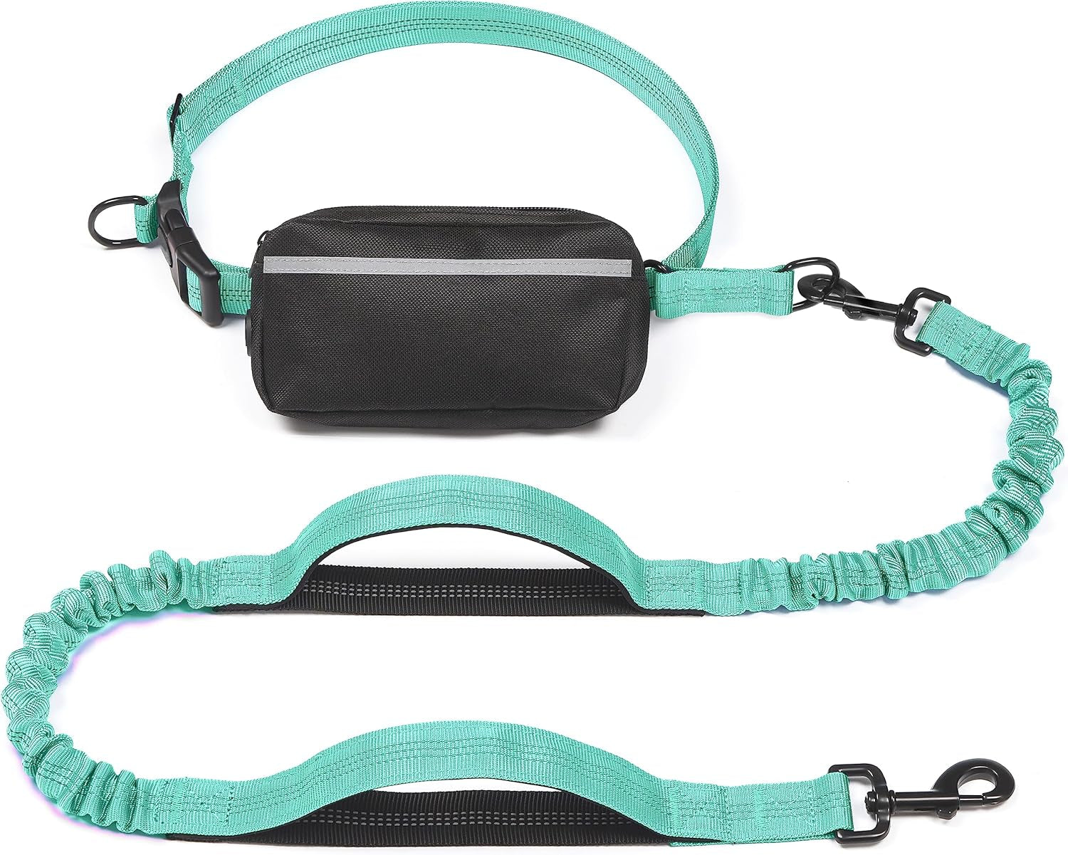 iyoshop-hands-free-dog-leash-with-zipper-pouch-dual-padded-handles-and-durable-bungee-for-walking-jogging-and-running-your-dog-large-25-120-lbs-black
