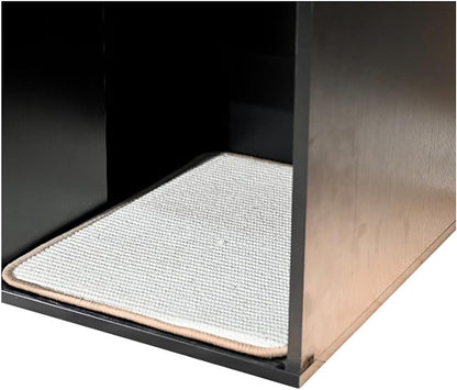 35.83" Black Cat Litter Box Enclosure Hidden Furniture with Scratching Pad, Modern Indoor Cat House6