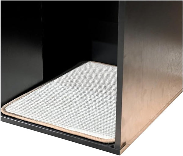 35.83" Black Cat Litter Box Enclosure Hidden Furniture with Scratching Pad, Modern Indoor Cat House6