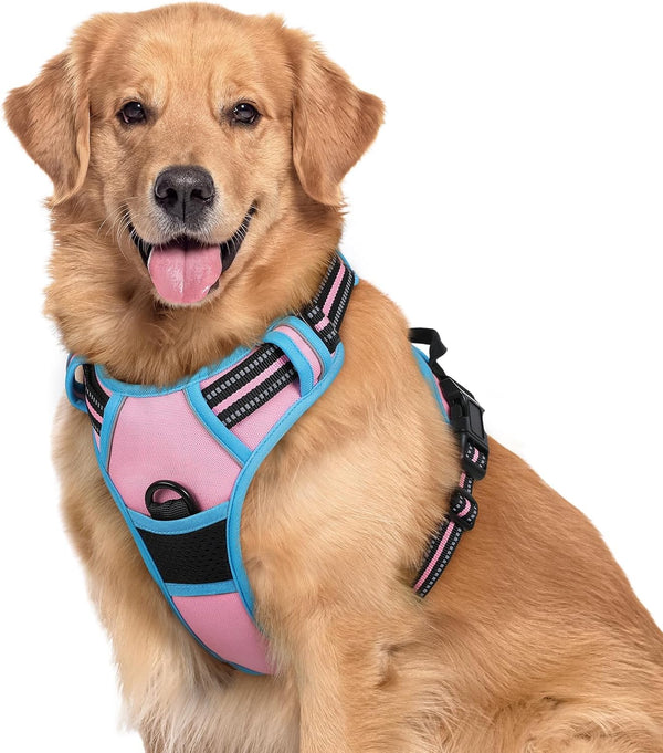 Rabbitgoo Dog Harness, No Pull for Large Dogs with 2 Leash Clips, Pet Vest | No Choke with Handle, Adjustable Soft Padded, Reflective, Easy Control for Walking, Black, Large154