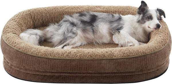 JOEJOY Orthopedic Dog Beds Large Sized Dog, XL Egg-Crate Memory Foam Pet Couch Bed with Bolster Sides, Waterproof Lining, Removable Washable Cover & Non-Slip Bottom, Grey26