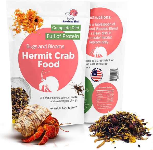 Natural Hermit Crab Food – High-Protein Hermit Food with Real Fruit and Sprouted Grains – 65 G (2.3 Oz) Crab Food for Pet Hermit Crabs by Snout and Shell18