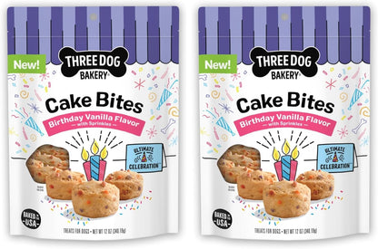 Three Dog Bakery Ultimate Celebration Cake Bites for Dogs - 12 Oz Bag | Soft Baked Dog Treats - Birthday Vanilla Flavor with Sprinkles8