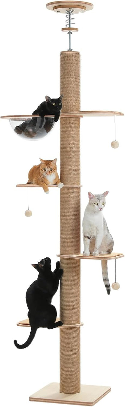 PETEPELA Cat Tree for Indoor Cats, 34.6" Small Cat Tower with Scratching Posts, 2 Condos, Scratching Ramp & Dangling Toys, Cat Play House for Kittens and Small Cats | Compact Tower with Thick Sisal Posts, 2 Condos, Dangling Toys & a Cozy Top Bed—For Kittens & Small Cats13